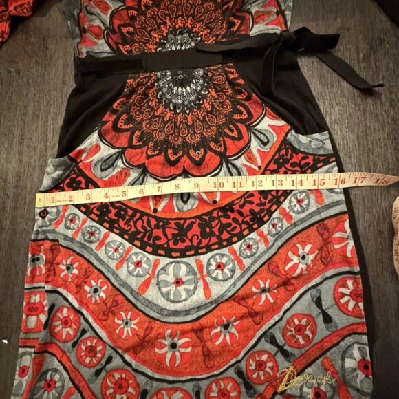 DESIGUAL MANDALA GEOMETRIC WOMEN'S DRESS SZ XS (US 2) BOHO CHIC - Picture 7 of 8